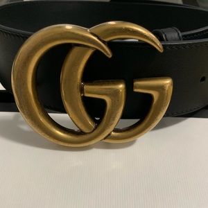 Gucci Leather belt with Double G buckle